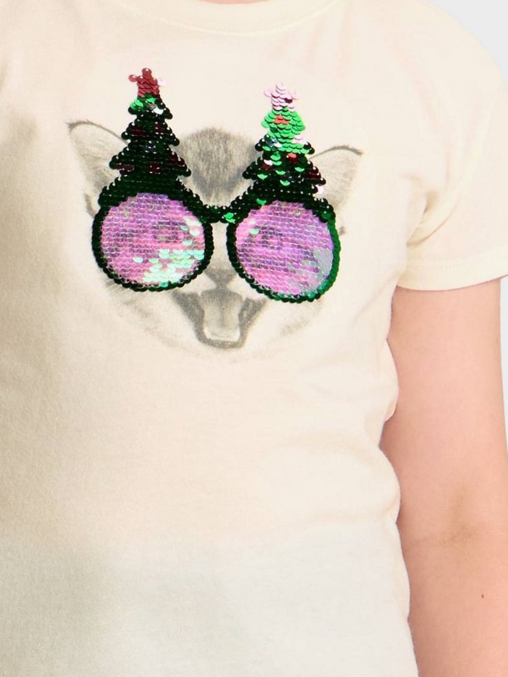 “Christmas Cat” Kids Flip Sequin T-Shirt , Cat & Jack size M(8) NWT